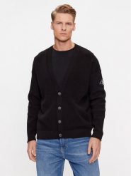 Calvin Klein Jeans Kardigan Badge Skater J30J324327 Czarny Relaxed Fit. Czarne swetry męskie Calvin Klein Jeans, m, bez wzorów, z bawełny, bez kołnierzyka, bez ramiączek. Za 339.99 zł.