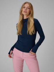 4F Bielizna termiczna ocieplana (góra) damska - granatowa XS. Niebieskia bielizna sportowa damska 4F, l, bez wzorów, z materiału. Za 129.99 zł.
