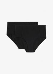 Figi menstruacyjne maxi o średniej chłonności (2 pary). Czarne majtki damskie bonprix. Za 65.98 zł.