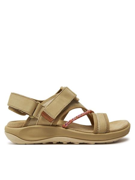 Merrell Sandały Terran 4 Backstrap J006746 Beżowy. Brązowe sandały damskie Merrell, bez wzorów, ze skóry, bez obcasa, na płaskiej podeszwie, bez zapięcia. Za 339.99 zł.