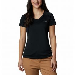 Koszulka Damska Columbia Zero Rules Short Sleeve T-Shirt. Czarne bluzki damskie Columbia, xs, bez wzorów, sportowe, bez kołnierzyka, bez ramiączek. Za 133.99 zł.