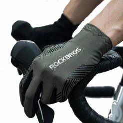 Rękawiczki rowerowe Rockbros amortyzujące. Zielone rękawiczki męskie ROCKBROS, bez wzorów, z materiału. Za 69.99 zł.