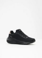 Sneakersy marki Skechers z pianką z pamięcią kształtu. Niebieskie obuwie sportowe damskie bonprix, bez wzorów, bez zapięcia. Za 269.99 zł.