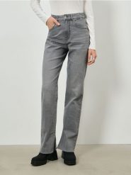 Jeansy straight z efektem sprania - szary. Szare jeansy damskie Sinsay, bez wzorów, z jeansu. Za 69.99 zł.