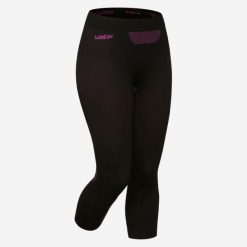 Legginsy termoaktywne narciarskie damskie Wedze 580 I-Soft. Czarne bielizna sportowa damska WED'ZE, bez wzorów, z materiału. Za 59.99 zł.