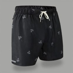 Spodenki surfingowe męskie Olaian 100 Palmito 15". Czarne szorty męskie OLAIAN, bez wzorów, z materiału, sportowe. Za 49.99 zł.