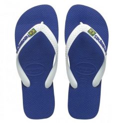 Klapki Havaianas Model 4110850 Kolor Niebieski. Niebieskie klapki męskie Havaianas, bez wzorów, z gumy, bez zapięcia. W wyprzedaży za 111.75 zł.