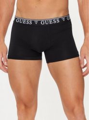 Guess Bokserki U4YF00 KCD31 Czarny. Czarne bokserki męskie Guess, z aplikacjami, z bawełny. Za 75.00 zł.