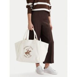 Torebka Beverly Hills Polo Club. Brązowe shopperki damskie Beverly Hills Polo Club, bez wzorów, bez dodatków. Za 179.99 zł.