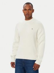Calvin Klein Jeans Sweter LV04RH328G Kremowy Regular Fit. Białe swetry męskie Calvin Klein Jeans, m, bez wzorów, z bawełny, bez kołnierzyka, bez ramiączek. Za 449.99 zł.