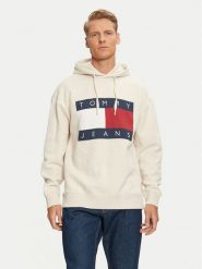 Tommy Jeans Bluza DM0DM20591 Beżowy Relaxed Fit. Brązowe bluzy męskie Tommy Jeans, m, bez wzorów, z bawełny, bez ramiączek, bez kaptura. Za 389.99 zł.