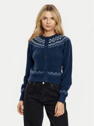 Guess Kardigan W4PR0Y Z3LQ0 Granatowy Regular Fit. Niebieskie kardigany damskie Guess, m, z aplikacjami, z syntetyku, bez kołnierzyka. Za 339.99 zł.