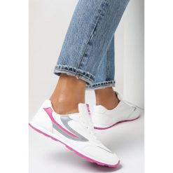 Biało-Różowe Buty Sportowe Chloette. Białe obuwie sportowe damskie Born2be, z aplikacjami, z materiału, bez zapięcia, na fitness i siłownię. Za 74.99 zł.