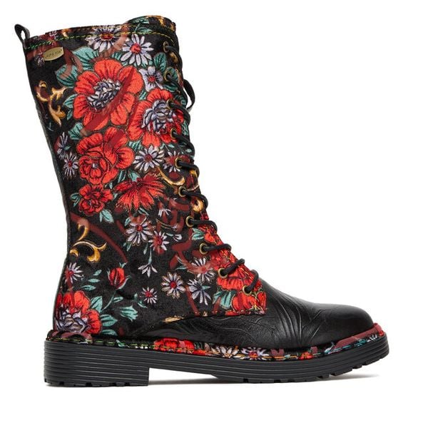 Trzewiki Laura Vita. Czarne botki damskie Laura Vita, bez wzorów, bez obcasa, na płaskiej podeszwie, bez zapięcia. Za 609.99 zł.