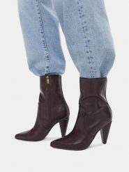 MEXX Botki EO-MI001804363W Brązowy. Brązowe botki damskie Mexx, bez wzorów, ze skóry, bez obcasa, na słupku, bez zapięcia. Za 379.99 zł.