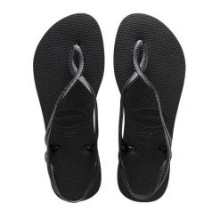 Klapki Havaianas Model 4129697 Kolor Czarny. Czarne klapki damskie Havaianas, bez wzorów, z gumy, sportowe, bez obcasa, bez zapięcia. Za 165.00 zł.