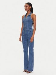 Guess Kombinezon W5GD1C D4LT0 Niebieski Regular Fit. Niebieskie sukienki damskie Guess, l, z aplikacjami, z bawełny, bez kołnierzyka, bez ramiączek. Za 499.99 zł.