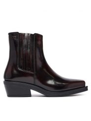 Tommy Jeans Sztyblety Tjw Brushed Leather Cowboy Boots EN0EN03077 Brązowy ciemny. Brązowe botki damskie Tommy Jeans, bez wzorów, z jeansu, bez obcasa, na słupku, bez zapięcia. Za 699.99 zł.