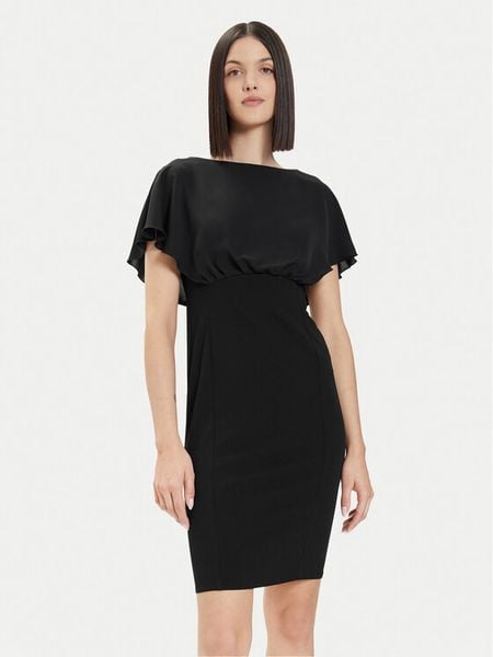 Rinascimento Sukienka koktajlowa CFC0118271003 Czarny Regular Fit. Czarne sukienki damskie Rinascimento, m, bez wzorów, z syntetyku, wizytowe, bez kołnierzyka, bez ramiączek. Za 259.99 zł.