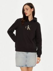 Calvin Klein Jeans Bluza Gradient J20J224721 Czarny Relaxed Fit. Czarne bluzy damskie Calvin Klein Jeans, xs, bez wzorów, z jeansu, bez ramiączek, bez kaptura. Za 249.99 zł.