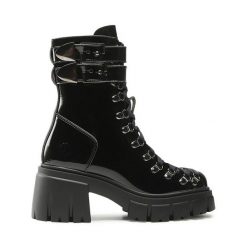 Botki Altercore. Czarne botki damskie Altercore, bez wzorów, bez obcasa, na słupku, bez zapięcia. Za 589.99 zł.