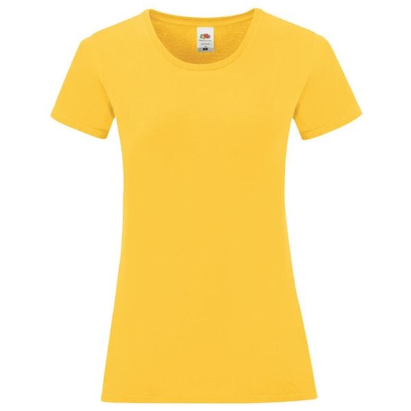 Koszulka Damska Z Bawełny Czesanej Iconic. Brązowe bluzki damskie fruit of the loom, bez wzorów, z bawełny, sportowe, bez kołnierzyka, bez ramiączek. Za 35.99 zł.