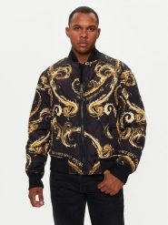 Versace Jeans Couture Kurtka bomber 77GASD07 Czarny Loose Fit. Czarne kurtki męskie Versace Jeans Couture, m, bez wzorów, z jeansu, bez kaptura. Za 1,569.00 zł.