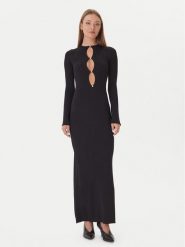 Bardot Sukienka dzianinowa 59801DB Czarny Slim Fit. Czarne sukienki damskie Bardot, s, bez wzorów, z dzianiny, bez kołnierzyka, bez ramiączek. Za 469.99 zł.