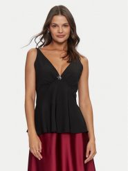 Rinascimento Top CFC0119900003 Czarny Regular Fit. Czarne topy damskie Rinascimento, xs, bez wzorów, z syntetyku, bez kołnierzyka, bez ramiączek. Za 249.99 zł.