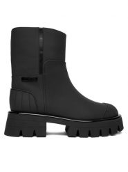MICHAEL Michael Kors Botki Sydra 40F5SYFE5L Czarny. Czarne botki damskie MICHAEL Michael Kors, bez wzorów, ze skóry, bez obcasa, na płaskiej podeszwie, bez zapięcia. Za 879.99 zł.