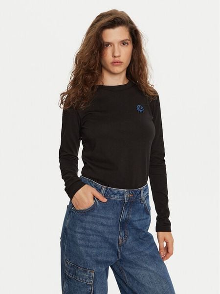 Hugo Bluzka Daliria_B 50520316 Czarny Regular Fit. Czarne bluzki damskie Hugo, s, bez wzorów, z bawełny, bez kołnierzyka, bez ramiączek. Za 189.99 zł.