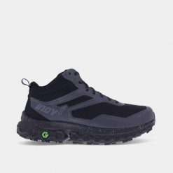 Buty do biegania męskie, RocFly G 390 GTX. Czarne buty zimowe męskie Inov-8, bez wzorów, z gumy, bez obcasa, bez zapięcia. Za 445.99 zł.