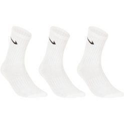 SKARPETY SPORTOWE tenis Crew Basic High 3 pary. Białe skarpetki damskie Nike, bez wzorów, z bawełny. Za 34.99 zł.