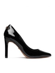 Nine West Szpilki EO-CD25-363-1 Czarny. Czarne szpilki damskie Nine West, bez wzorów, ze skóry, bez obcasa, na szpilce, bez zapięcia. Za 279.99 zł.