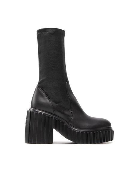 AGL Kozaki Tiggy Stretch 12038/22 Czarny. Czarne kozaki damskie AGL, bez wzorów, ze skóry, bez obcasa, na słupku, bez zapięcia. Za 2,969.00 zł.