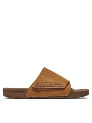 Quiksilver Klapki Rivi AQYL101378 Brązowy. Brązowe klapki męskie Quiksilver, bez wzorów, ze skóry, bez zapięcia. Za 179.99 zł.