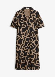 Sukienka z lejącej wiskozy. Niebieskie sukienki damskie bonprix, bez wzorów, z wiskozy, eleganckie, bez kołnierzyka, bez ramiączek. Za 142.99 zł.