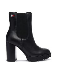 Tommy Jeans Botki Tjw Chelsea High Heel Boots EN0EN03112 Czarny. Czarne botki damskie Tommy Jeans, bez wzorów, z jeansu, bez obcasa, na słupku, bez zapięcia. Za 649.99 zł.