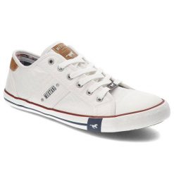Białe Trampki Mustang Wygodne Buty Męskie. Białe trampki męskie Mustang, z aplikacjami, biznesowe, bez zapięcia. Za 259.00 zł.