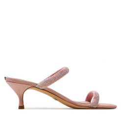 Klapki Guess. Czerwone klapki damskie Guess, z aplikacjami, bez obcasa, bez zapięcia. Za 379.99 zł.
