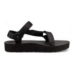 Sandały trekkingowe Teva Midform Universal. Czarne sandały damskie Teva, bez wzorów, bez obcasa, bez zapięcia. Za 214.99 zł.
