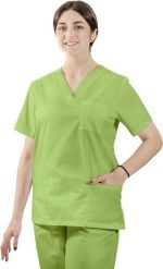 Visent BLUZA MEDYCZNA DAMSKA BLUZA LEKARSKA limonkowy XL. Bluzy damskie Visent, xl, bez wzorów, bez ramiączek, bez kaptura. Za 59.99 zł.