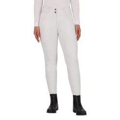 Damskie legginsy jeździeckie QHP Vaila. Białe legginsy damskie QHP, bez wzorów, z materiału. Za 451.50 zł.