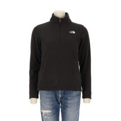 Second life - Damska czarna polarowa kurtka TNF - Stan bardzo dobry. Czarne kurtki sportowe damskie The North Face, s, bez wzorów, z polaru, bez ramiączek, bez kaptura, outdoorowe. Za 170.36 zł.
