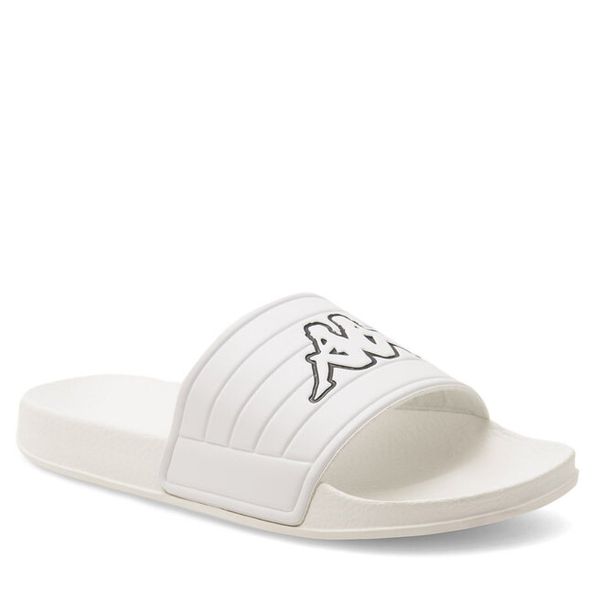 Klapki Kappa. Białe klapki damskie Kappa, bez wzorów, bez obcasa, bez zapięcia. Za 79.99 zł.