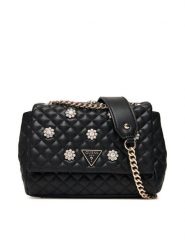 Guess Torebka Everlee HWEG86 79210 Czarny. Czarne torebki do ręki damskie Guess, z aplikacjami, ze skóry, bez dodatków. Za 469.99 zł.