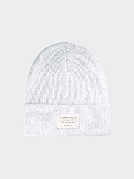 4F Czapka zimowa uniseks - biała Uniwersalny. Białe czapki męskie 4F, na zimę, bez wzorów, z poliesteru. W wyprzedaży za 39.99 zł.