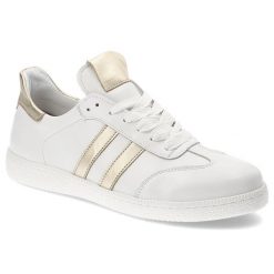 Białe Sneakersy Armodo Stylowe Sportowe Obuwie Damskie. Białe obuwie sportowe damskie Armodo, na wiosnę, bez wzorów, z materiału, bez zapięcia. Za 409.00 zł.