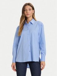 Morgan Koszula 252-CRAY Niebieski Loose Fit. Niebieskie koszule damskie Morgan, bez wzorów, z bawełny, bez kołnierzyka, bez ramiączek. Za 299.99 zł.