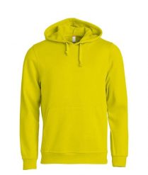 Clique Basic Hoody – unisex bluza z kapturem, żółć odblaskowa – visibility. Żółte bluzy damskie CLIQUE, xs, bez wzorów, z bawełny, bez ramiączek, z kapturem. Za 173.55 zł.